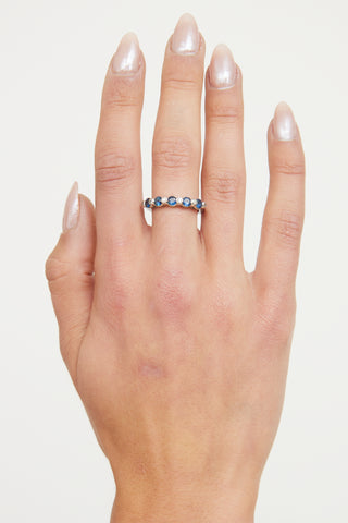 Fine Jewelry 14K White Gold, Sapphire & Diamond Ring