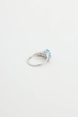 Fine Jewelry 14K White Gold Diamond and Blue Topaz Ring