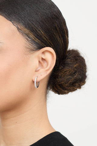 Fine Jewelry 14K White Gold Diamond Hoop Earrings