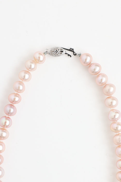 Fine Jewelry 14K White Gold Freshwater Pearl Necklace