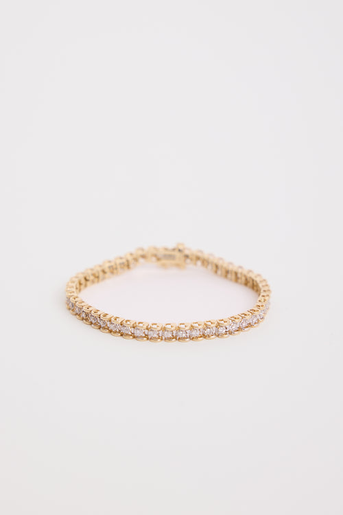 Fine Jewelry 14K Yellow Gold & Diamond Tennis Bracelet