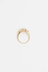 Fine Jewelry 14K Yellow Gold and Cubic Zurconia Three Stone Ring