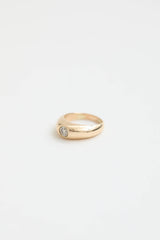 Fine Jewelry 14K Yellow Gold and Diamond Solitaire Flush Set Ring