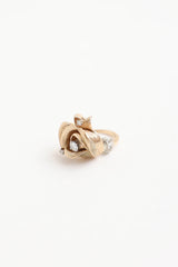 Fine Jewelry 14K Yellow & White Gold Diamond Rose Ring