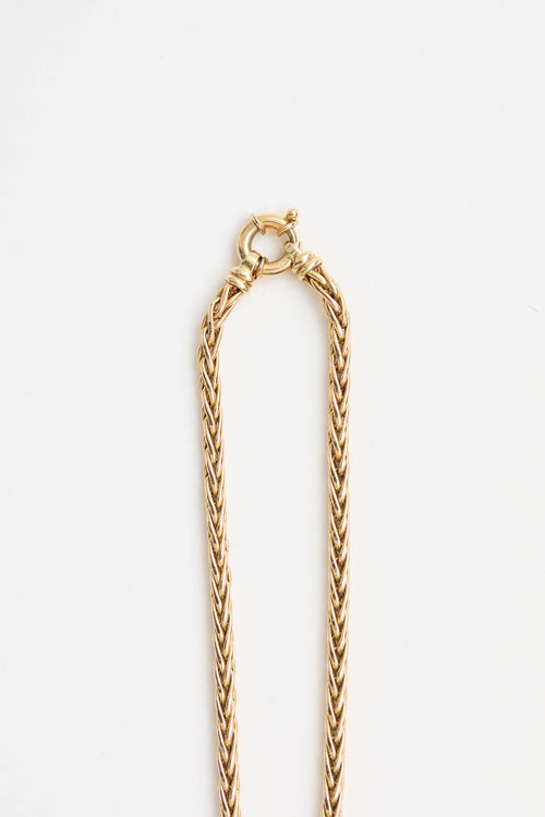 Fine Jewelry 14K Yellow Gold Wheat Link Chain Necklace