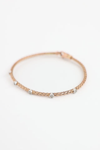Fine Jewelry 14K Rose Gold Diamond Cable Station Bracelet
