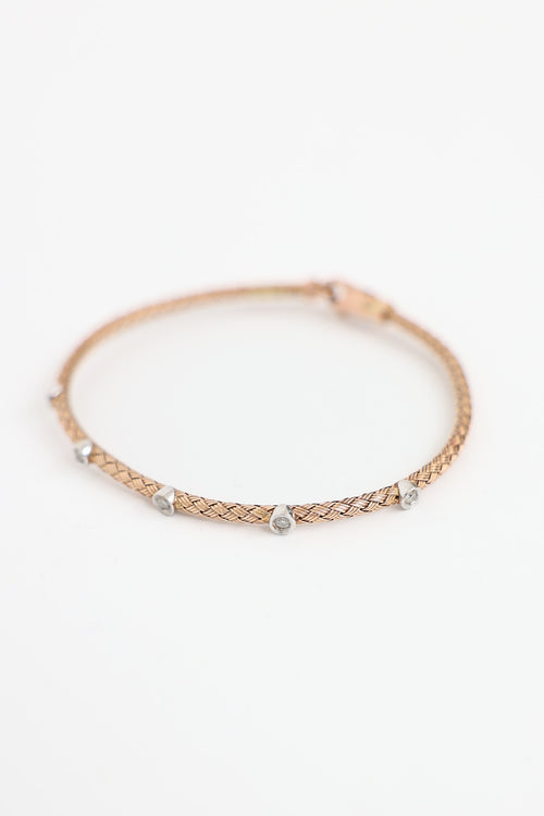 Fine Jewelry 14K Rose Gold Diamond Cable Station Bracelet