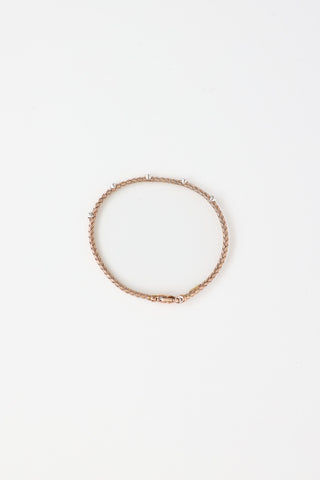 Fine Jewelry 14K Rose Gold Diamond Cable Station Bracelet