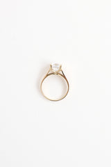 Fine Jewelry 14K Yellow Gold and Cubic Ziirconia Solitaire Ring