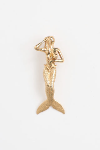 Fine Jewelry 14K Yellow Gold Mermaid Pendant