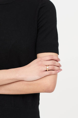 Fine Jewelry 14K Yellow Gold and Diamond Solitaire Flush Set Ring