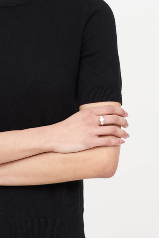 Fine Jewelry 14K Yellow Gold and Cubic Zurconia Three Stone Ring