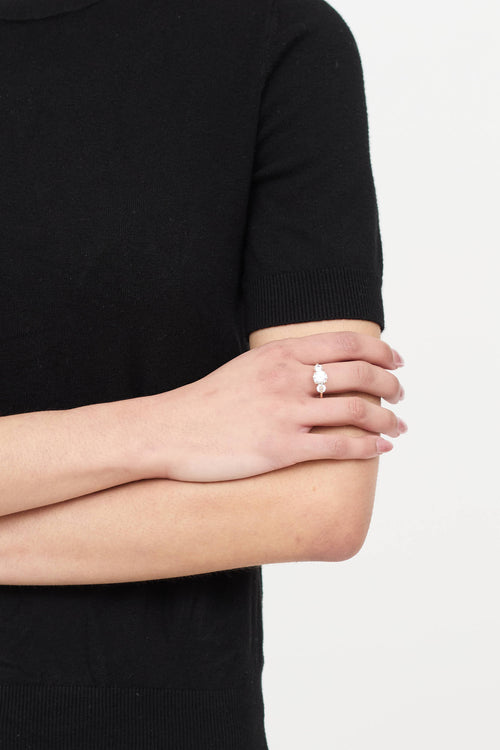 Fine Jewelry 14K Yellow Gold and Cubic Zurconia Three Stone Ring