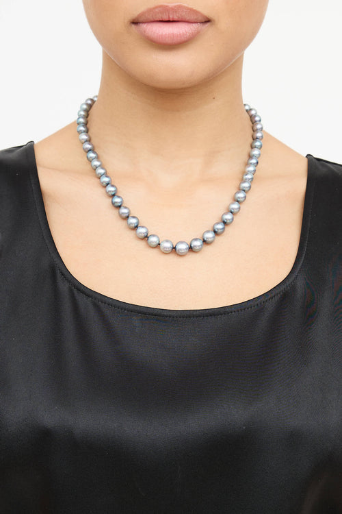 Fine Jewelry 14K White Gold Tahitian Pearl Necklace