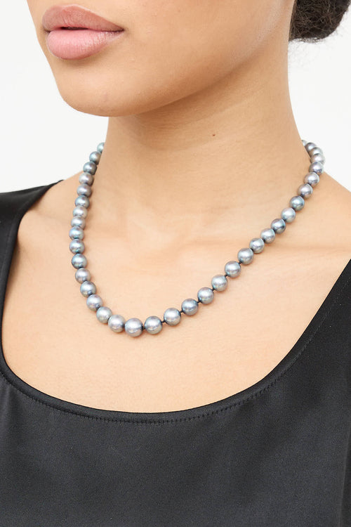 Fine Jewelry 14K White Gold Tahitian Pearl Necklace