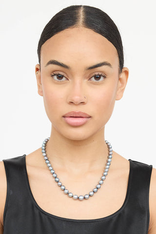 Fine Jewelry 14K White Gold Tahitian Pearl Necklace