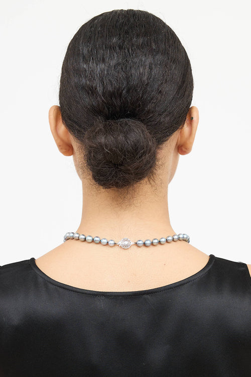 Fine Jewelry 14K White Gold Tahitian Pearl Necklace