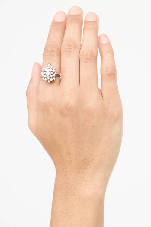 Fine Jewelry 14K White Gold Diamond Cluster Ring