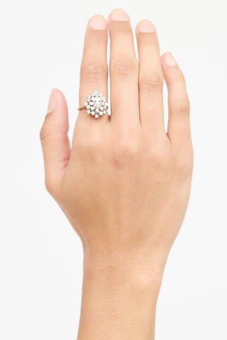 Fine Jewelry 14K White Gold Diamond Cluster Ring