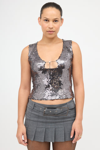 16Arlington Sequin Solaria Cutout Top