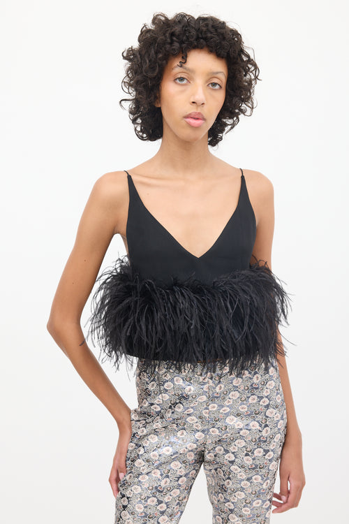 16Arlington Black Feather Trimmed Poppy Camisole