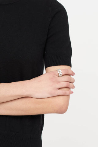 Fine Jewelry 18K Yellow Gold and Diamond Flexible Ring