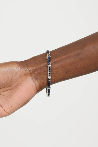 Fine Jewelry18K White Gold Sapphire Tennis Bracelet