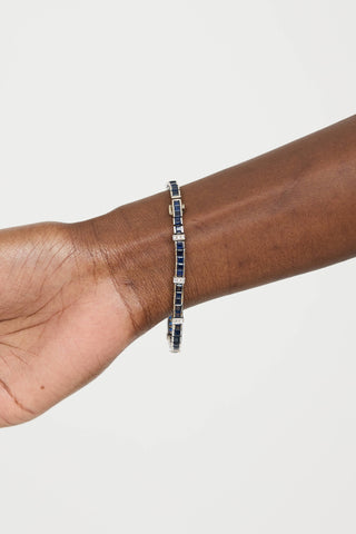 Fine Jewelry18K White Gold Sapphire Tennis Bracelet