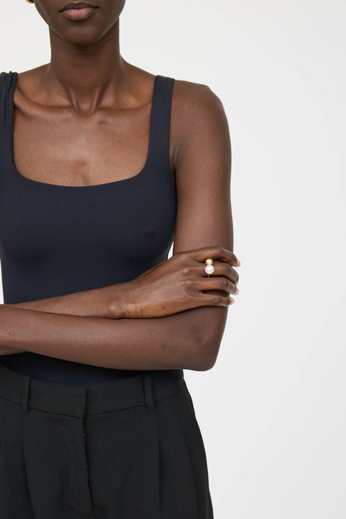 Fine Jewelry 18K Yellow Gold Dual Pearl Ring