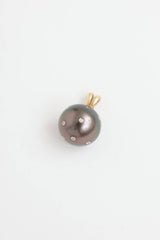 Fine Jewelry 18K Yellow Gold Tahitian Cultured Pearl & Diamond Pendant