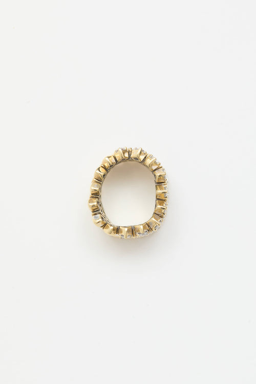 Fine Jewelry 18K Yellow Gold and Diamond Flexible Ring