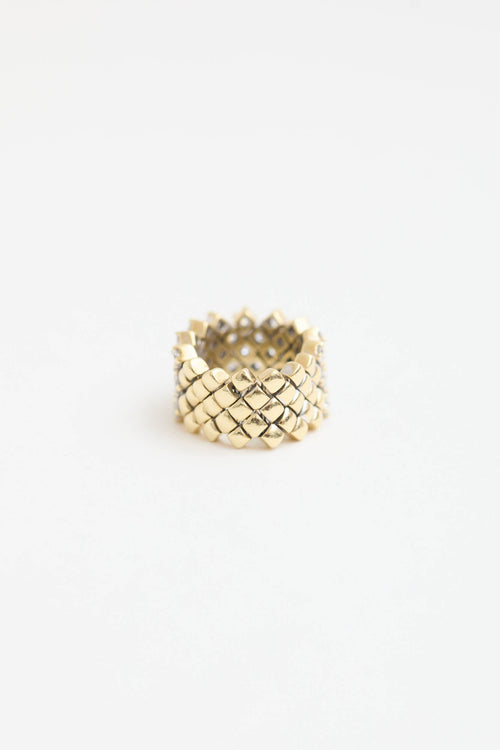 Fine Jewelry 18K Yellow Gold and Diamond Flexible Ring