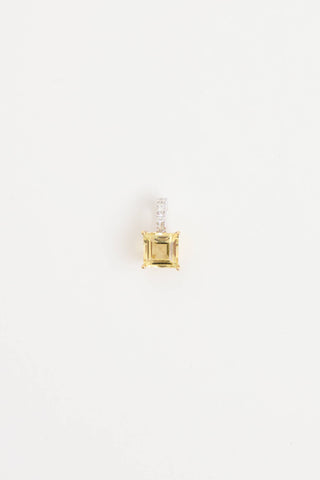 18K White Gold Diamond Beryl Pendant