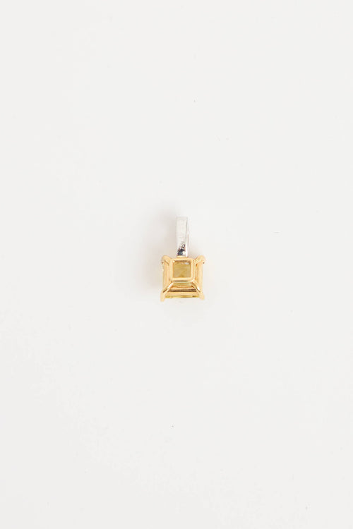 18K White Gold Diamond Beryl Pendant