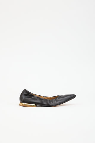 Dries Van Noten Leather Pointed Ballet Flat