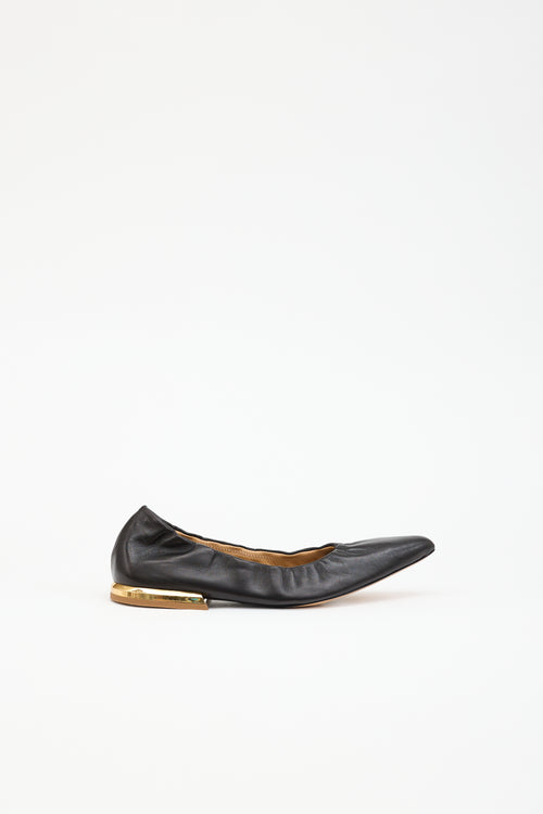Dries Van Noten Leather Pointed Ballet Flat