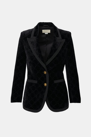 Gucci 2018 Velvet GG Monogram Blazer