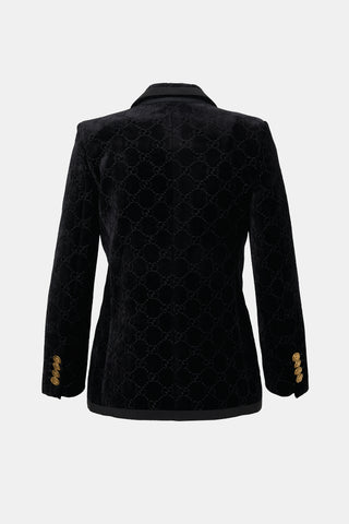 Gucci 2018 Velvet GG Monogram Blazer