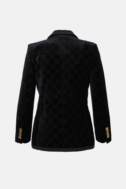 Gucci 2018 Velvet GG Monogram Blazer