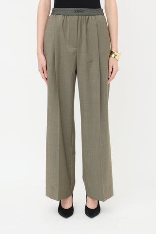 Loewe Wool Pleated Logo Pant
