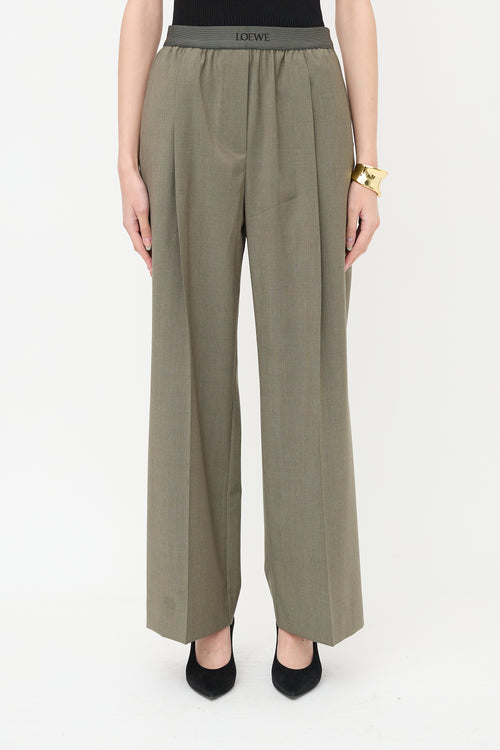 Loewe Wool Pleated Logo Pant