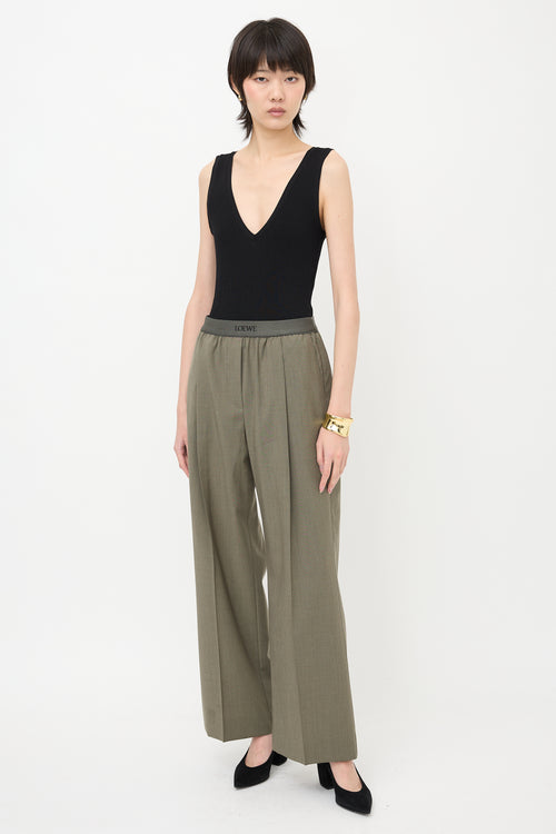 Loewe Wool Pleated Logo Pant