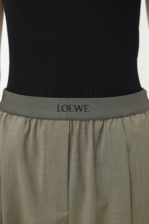 Loewe Wool Pleated Logo Pant