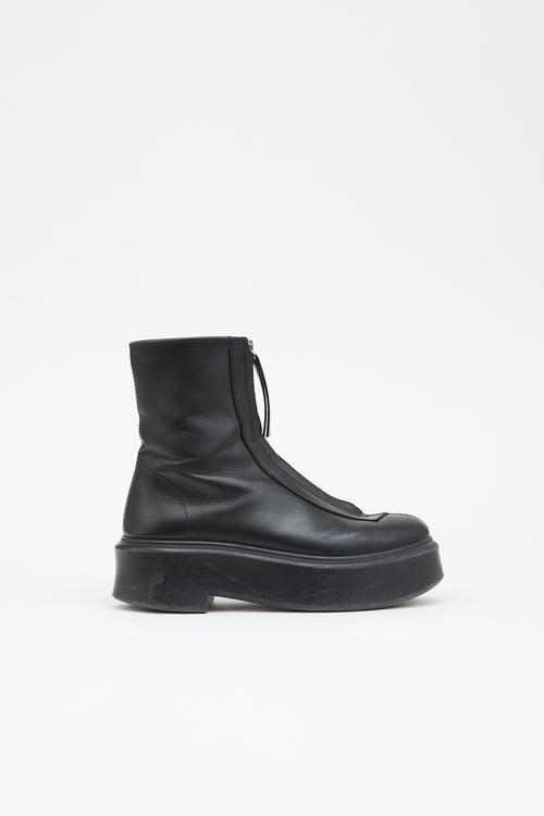 The Row Leather Zipped Boot