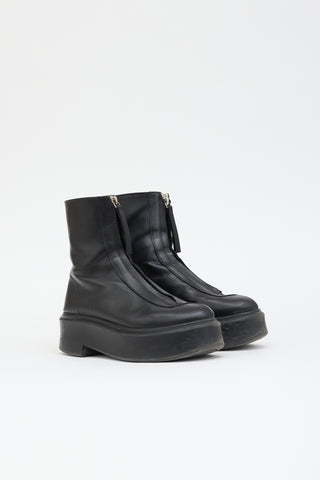 The Row Leather Zipped Boot