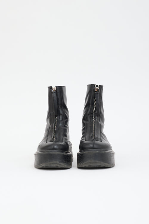 The Row Leather Zipped Boot