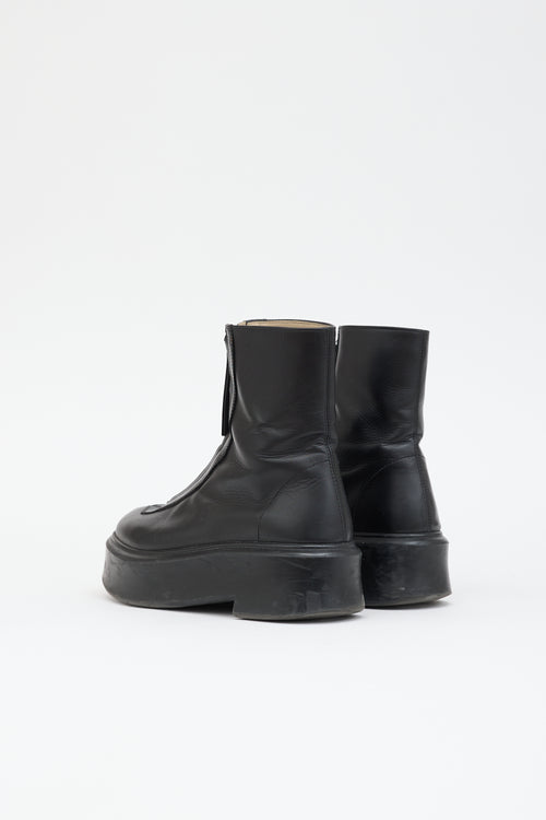 The Row Leather Zipped Boot