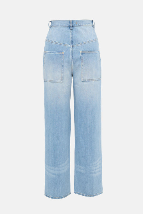 Tibi Distressed Straight Leg Jeans