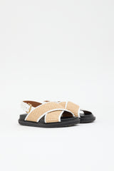 Marni Leather & Raffia Fussbett  Sandal