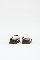 Marni Leather & Raffia Fussbett  Sandal
